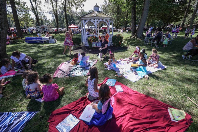 Storytime at the sixth annual Faerie Festival Sunday, Sept. 16, 2018, Rockwood Park in Wilmington.