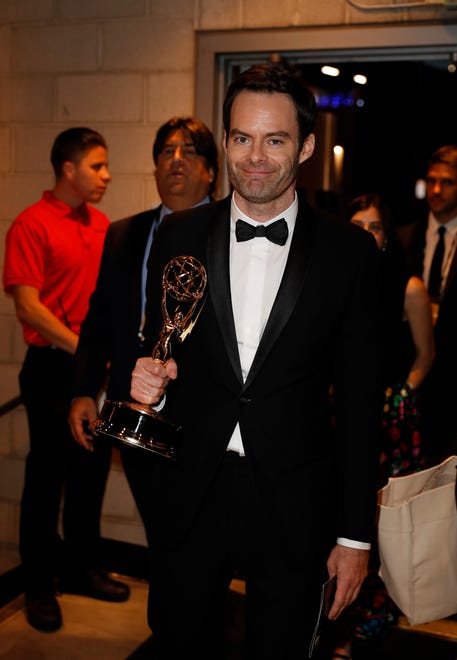 Bill Hader grips his Emmy for best actor in a comedy series.