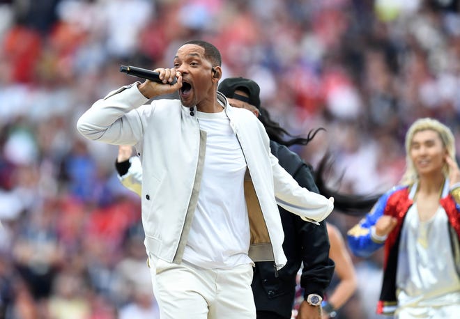 Will Smith performs before the final of the FIFA World Cup 2018 at Luzhniki Stadium in Moscow on July 15, 2018.
