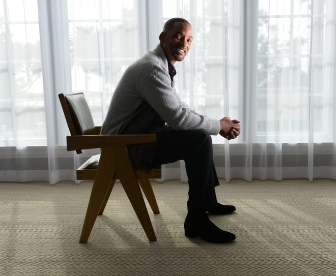 Will Smith poses for a portrait with USA TODAY at the Fairmont Hotel in Santa Monica, California, on Dec. 10, 2015, while promoting " Concussion.