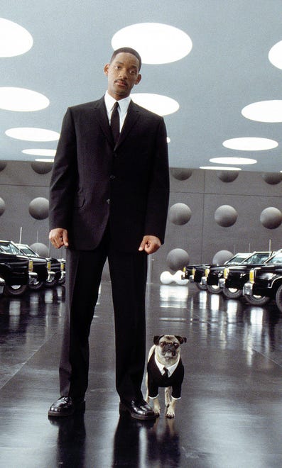 Will Smith teamed up with a well-dressed Frank the Pug in 2002 ' s " Men in Black II.