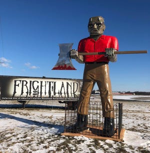 Frightland's over-sized Frankenstein is ready to welcome visitors this weekend when they open their gates for the 2018 season.