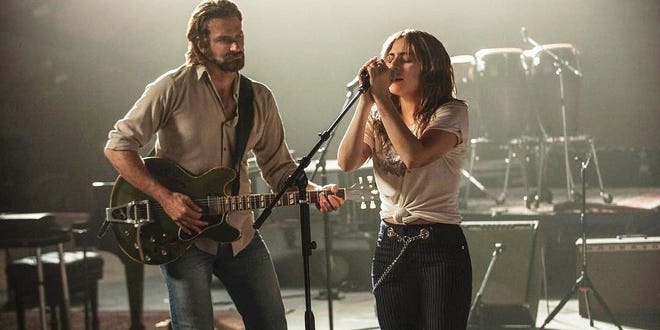 Following in the footsteps of James Mason and Judy Garland (to cite just one of the earlier versions), it's Bradley Cooper and Lady Gaga in the new "A Star Is Born."