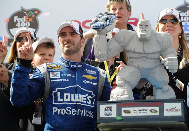 No. 5: Jimmie Johnson seems to own the Monster Mile, winning 11 times at Dover International Speedway. His latest victory was the AAA 400 Drive for Autism in 2017. He ' s mired in a slump in 2018 with no checkered flags, but anything can happen in Dover when Johnson is in town.