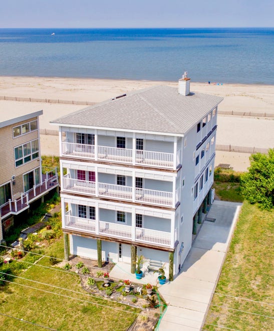 Built in 2006, this four-story house at 1416 S. Bay Shore Drive on Broadkill Beach is steps from the Delaware Bay.