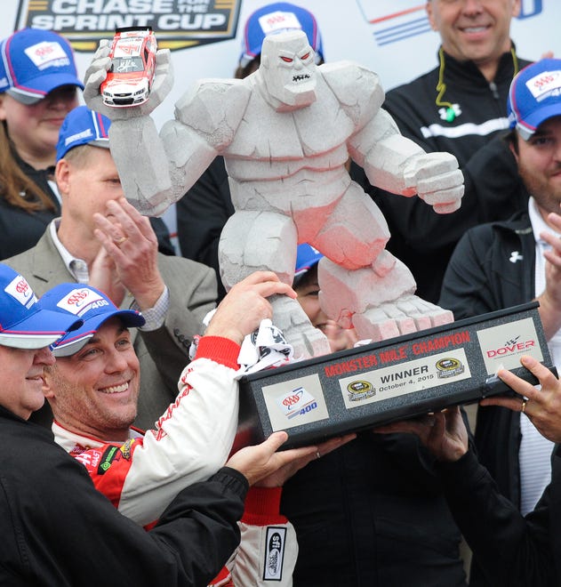 No. 1: Kevin Harvick won the AAA 400 Drive for Autism back in May in Dover and has one other win on the Monster Mile in 2015. He ' s won eight races so far in 2018 and is currently second in the 2018 Monster Energy NASCAR Cup Series playoff points standings.