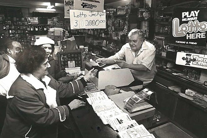 Lottery tickets sold at Angelo's market in 1987.