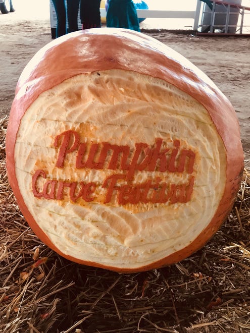 The Biggs Museum created this signature pumpking at the first Great Delaware Pumpkin Carve.
