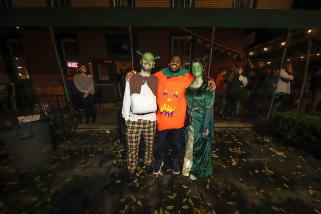 Costumed partygoers at the annual Halloween Loop Saturday, Oct. 27, 2018, in Wilmington.