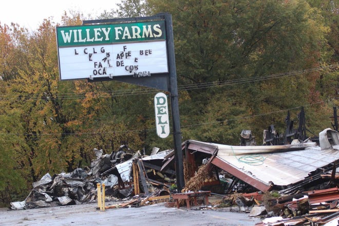 A day after a devastating fire destroyed popular Townsend Willey Farms, family members and staff look through the rubble for heirlooms and answers to why the fire broke out.