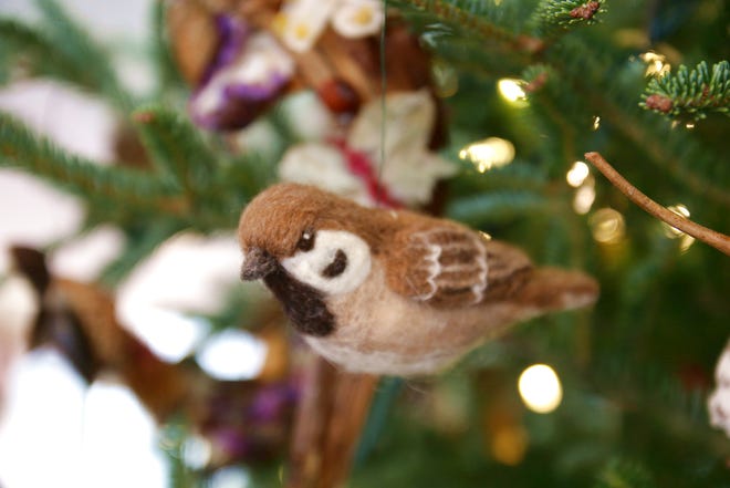 This fuzzy bird made from all natural materials is among the 2018 critters at the annual Brandywine River Museum of Art ornament sale.
