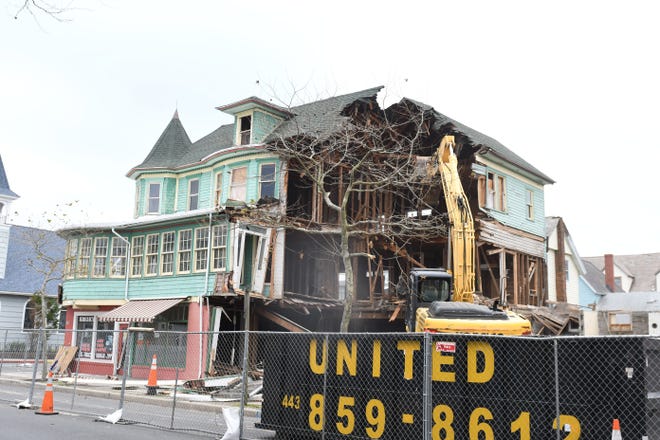 A historic and iconic building located at 106 S. Baltimore Ave. and Talbot St. is being demolished after the new owners have determed that it was not salvageable. Friday, Nov. 20, 2018.