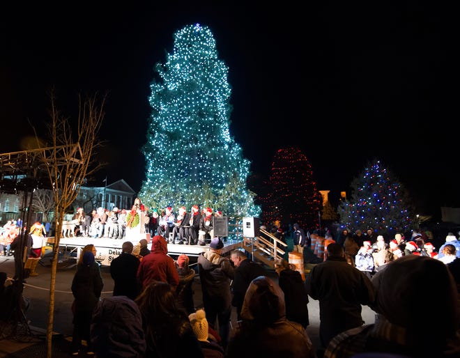 Tree lighting during the Capital Holiday Celebration in Dover.