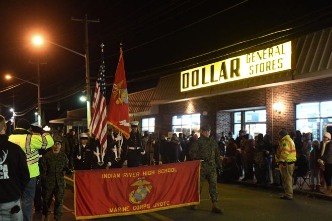 The Indian River JROTC started the 58th Annual Selbyville Holiday Parade on Friday, Dec. 7, 2018.