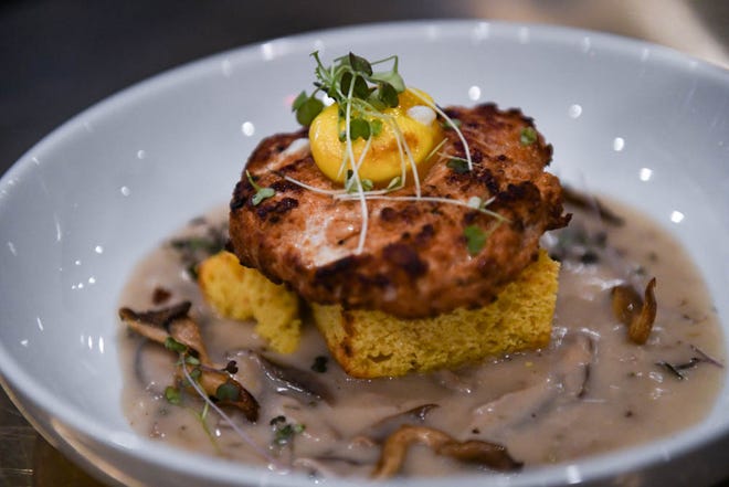 Turkey chorizo over grilled butternut squash cornbread at new Rehoboth Beach restaurant The Pines on Tuesday, Dec 11, 2018. The modern tavern aims to infuse classic dishes with creative, locally sourced ingredients.