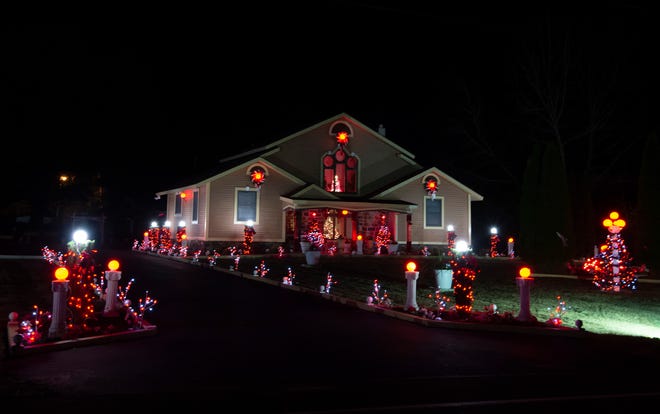 Christmas light display at 22385 Pine Haven Road in Lincoln.
