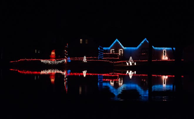 Christmas light display 21034 Pine Haven Road in Lincoln.
