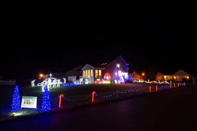 Christmas lights display at 32941 Sandstone Drive in Lewes.