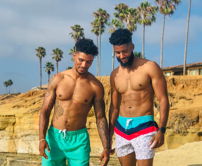 James L.A. Thompson (right) with his brother Justin Sturm, also a contestant on this season's "Temptation Island."