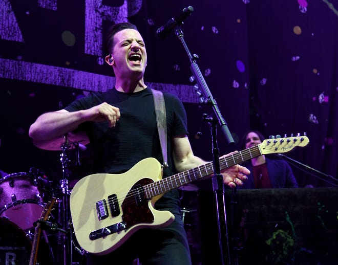 Singer/guitarist Marc Roberge of O.A.R. performs as the band opens for Train at MGM Grand Garden Arena on May 12, 2017 in Las Vegas, Nevada.
