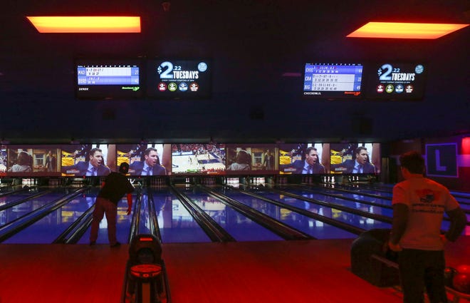 The reinvigorated Bowlero - formerly the AMF Price Lanes - features retro-surfer styling, video panels and blacklight lanes. The bowling alley takes on a cosmic look when the lights are turned down and video screens turned up.