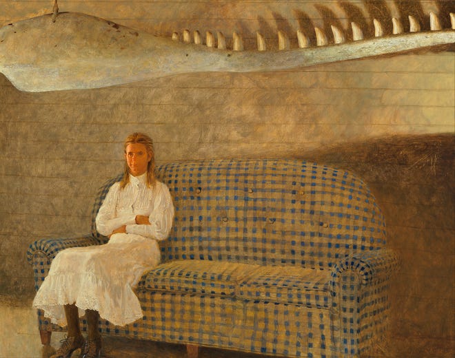 Phyllis Wyeth in her husband Jamie Wyeth's "Whale," painted in 1978.