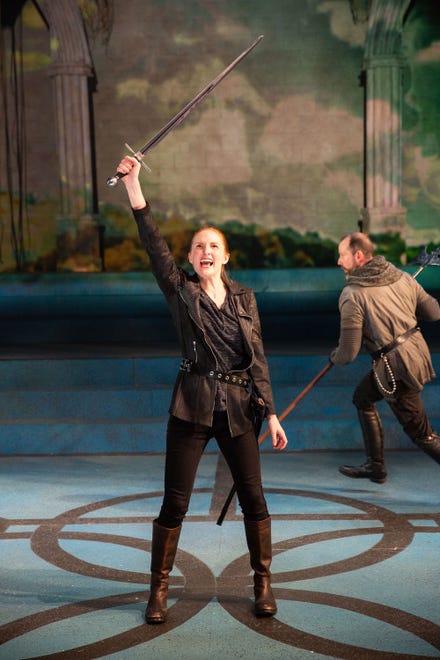 Clare O'Malley plays Joan of Arc in a new adaptation of "St. Joan" at Delaware Theatre Company.
