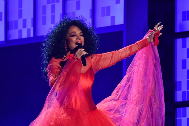 Diana Ross performs at the Grammys.