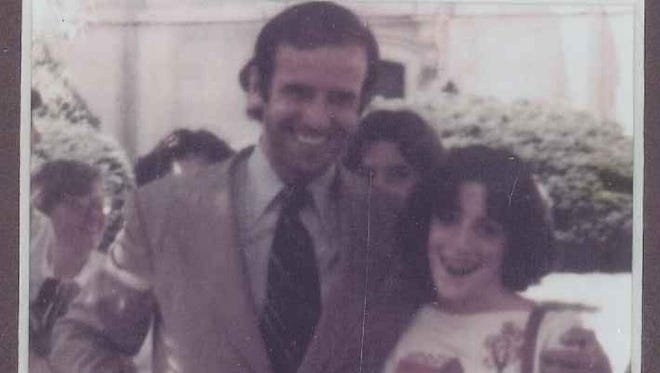 Liz Mulhern Murphy with then -Sen. Joe Biden during an eighth grade field trip to Washington, D.C., in 1977.