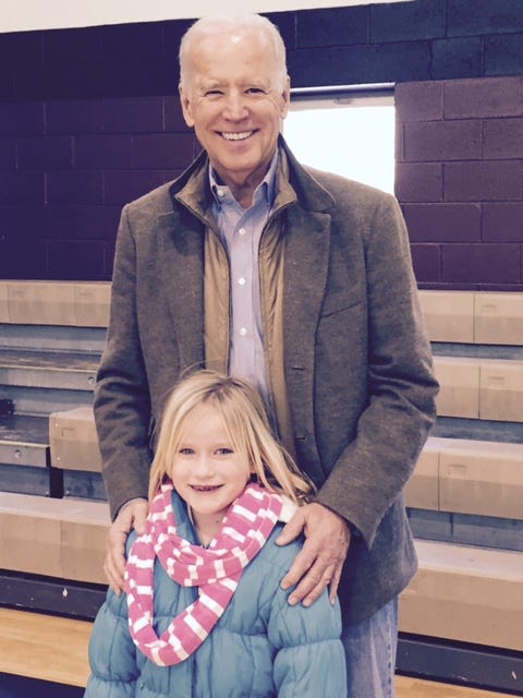 Vice President Joe Biden with a young girl.