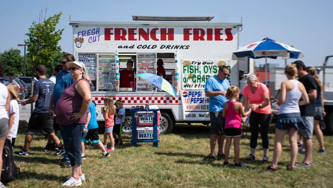 One of the food truck that provided food and drinks to all the participants at The Great Inflatable Race held in Shrewsbury, July 14, 2018.