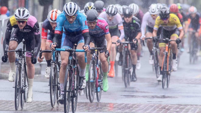 Professional racers participate in the 12 annual Wilmington Grand Prix Saturday, May 19, 2018, on Market Street in Wilmington, Delaware.