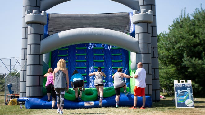 "Castle Doom" one of the inflatable obstacle course at The Great Inflatable Race held in Shrewsbury, Pa. on Saturday, July 14, 2018.
