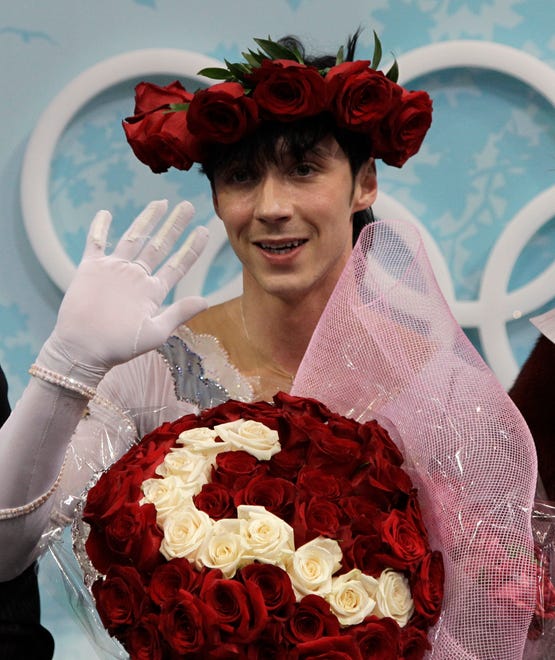 Johnny Weir is seen before receiving his scores following his free program during the men's figure skating competition at the Vancouver 2010 Olympics in Vancouver, British Columbia, Thursday, Feb. 18, 2010.