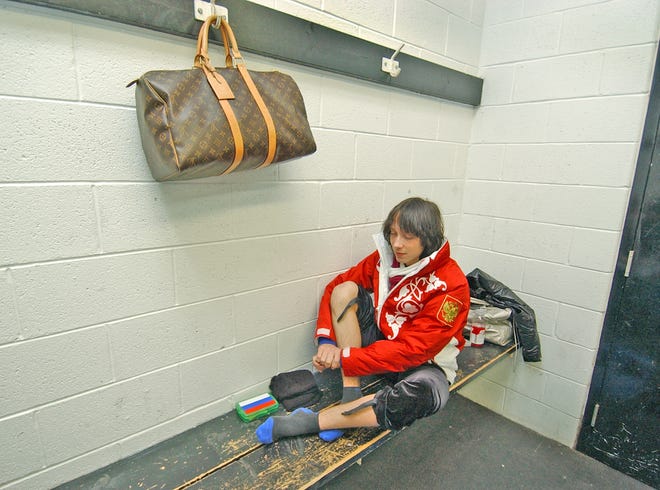 Skater Johnny Weir before a workout in Newark in 2007.