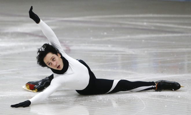 Johnny Weir prepares at the Skating Club of Wilmington for its 2017 Spring Ice Show.