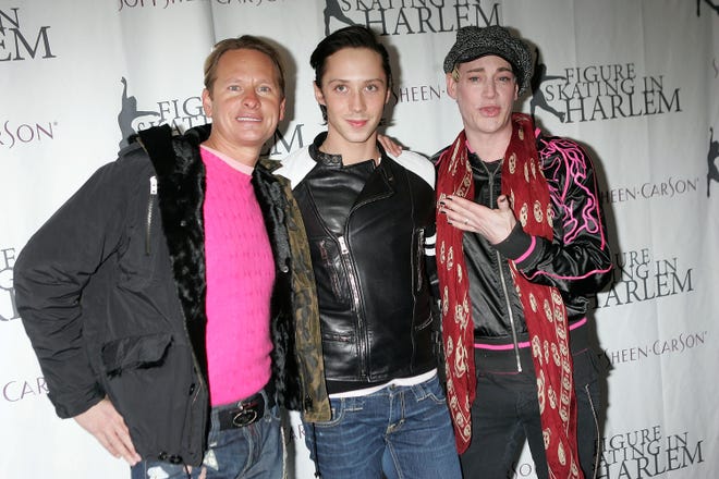TV personality Carson Kressley, figure skater Johnny Weir and designer Richie Rich attend "Skating With The Stars Under The Stars" to benefit the Figure Skating in Harlem program at Central Park's Wollman Rink on April 9, 2007 in New York City.