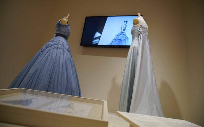 Winterthur Museum's 'Costuming The Crown' exhibit features the dresses worn by Queen Elizabeth and a gown worn by Jackie Kennedy in the Netflix series.