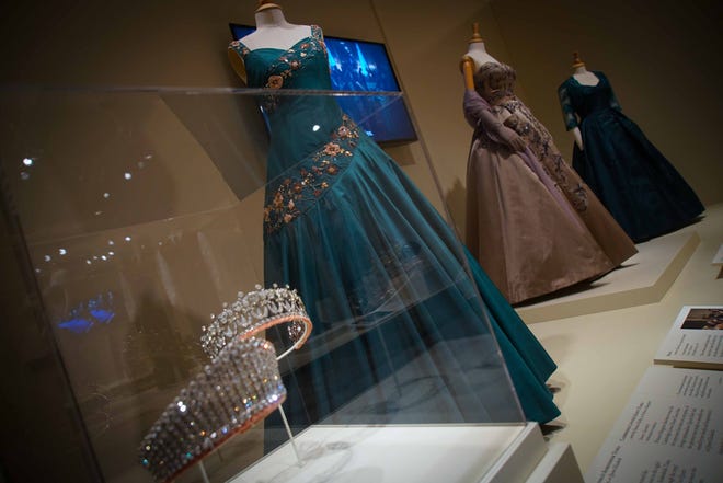 Some of the bling and finery from 'The Crown' series on Netflix are on display in 'Costuming The Crown" at Winterthur Museum.