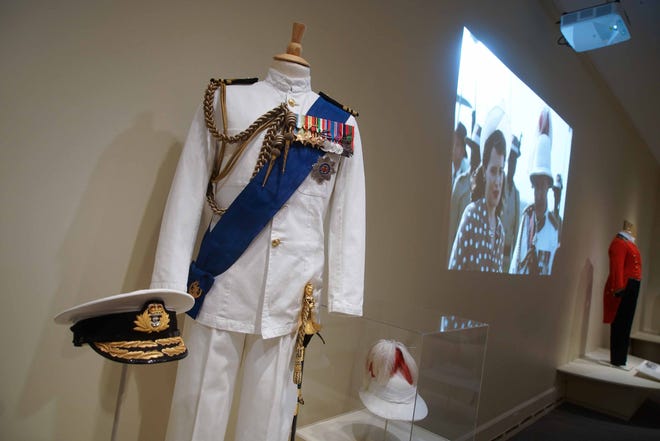 Prince Philip's naval uniform is among the items on display in Winterthur Museum's 'Costuming The Crown' exhibit.