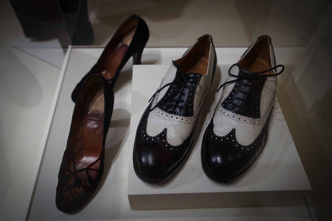 Period shoes are seen in Winterthur Museum's 'Costuming The Crown' exhibit.