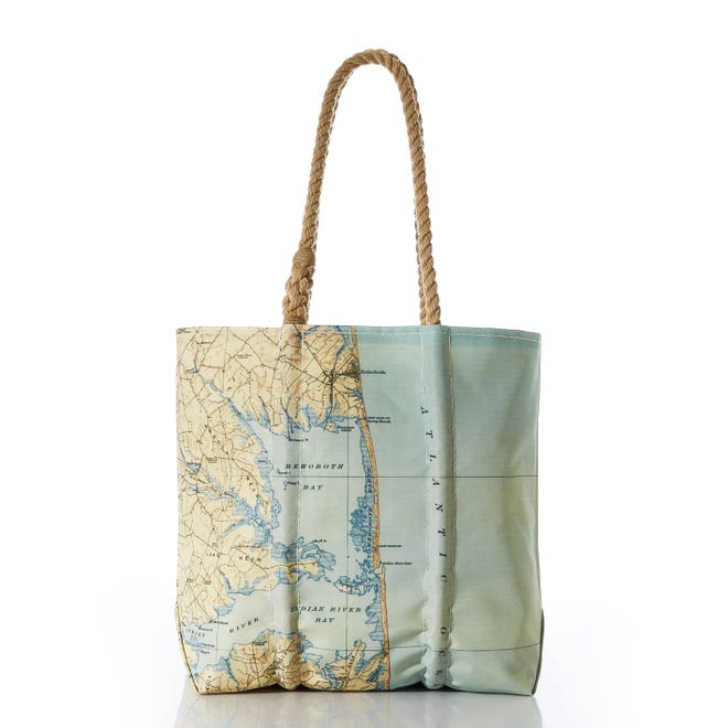 Sea Bags' recently opened Rehoboth shop will soon carry items displaying a map that extends from Rehoboth Beach down through the bays, Long Neck, the Atlantic Ocean and Delaware Seashore State Park.