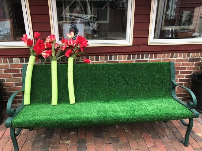 Merchants on Baltimore Avenue in Rehoboth Beach have been decorating benches with spring themes to bring shoppers' attention to the street.