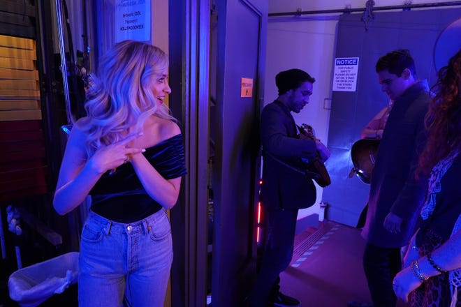 Margie Mays watches boyfriend Johnny West backstage on "American Idol."